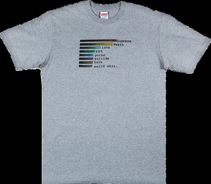 Футболка Supreme Chart T-Shirt 'Grey', серый
