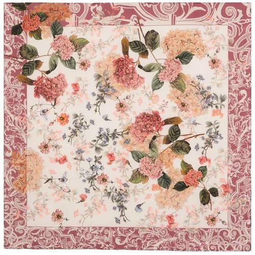 Платок Павловопосадская платочная мануфактура,89х89 см, розовый, пыльная роза