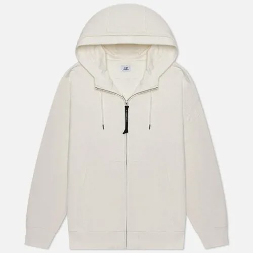 Мужская толстовка C.P. Company Diagonal Raised Fleece Logo Zipped Hoodie белый, Размер XXL