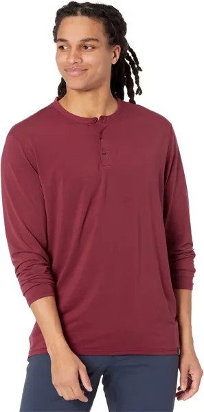 Рубашка Fourlaps Long Sleeve Radius Henley, цвет Burgundy Heather