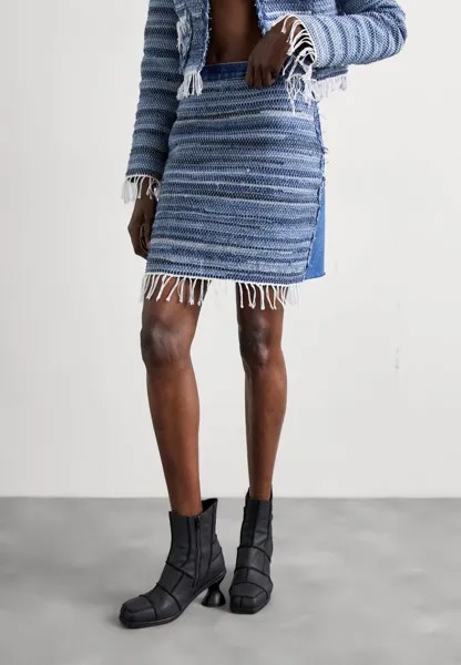 Юбка джинсовая Waste Skirt In Rug Technique Ksenia Schnaider, цвет blue melange