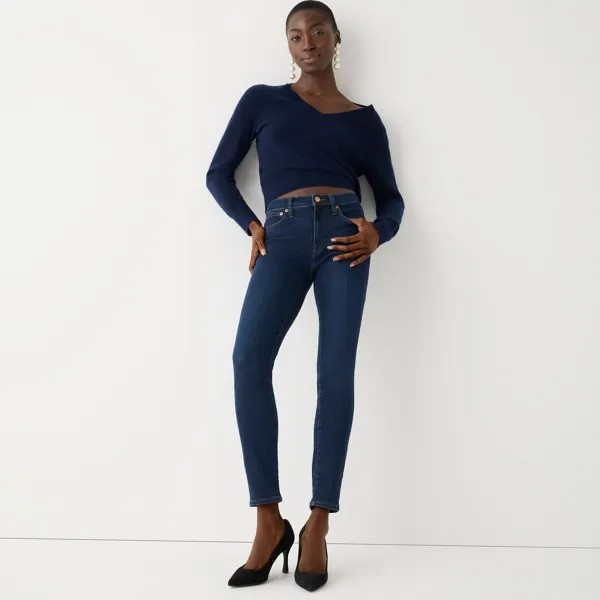Высокие джинсы средней посадки 9 дюймов в цвете «зубочистка» J.Crew, индиго