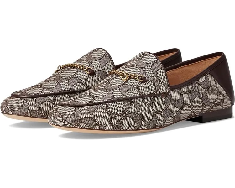 Лоферы COACH Hanna Signature Jacquard Loafer, цвет Oak/Maple
