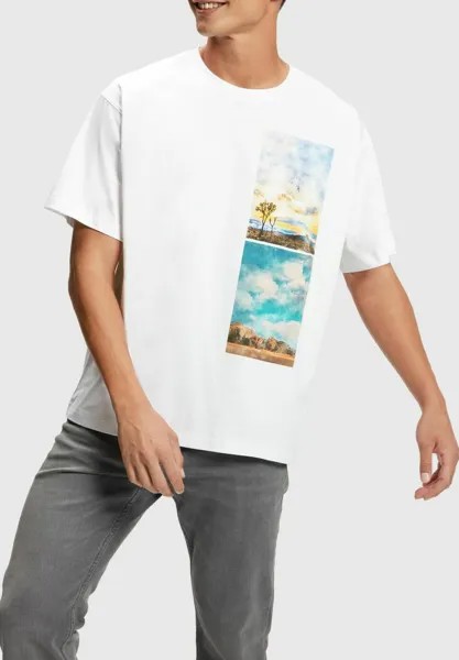 Футболка с принтом Esprit, белый