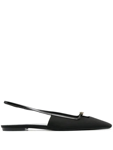 Saint Laurent мюли с ремешком на пятке, черный