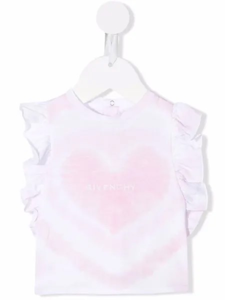 Givenchy Kids футболка с оборками и вышитым логотипом