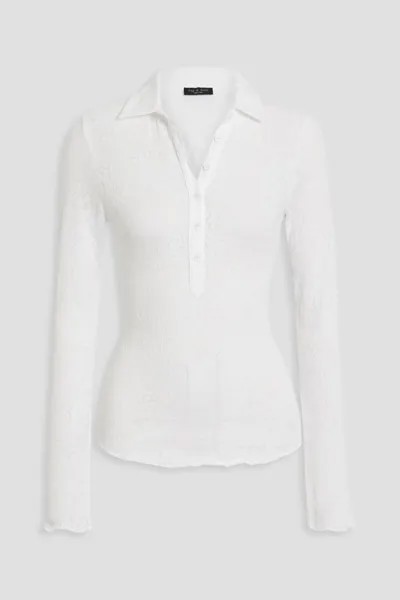 Рубашка-поло жаккардовой вязки Gemma Rag & Bone, белый