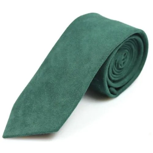 Узкий галстук мужской замшевый темно-зеленый