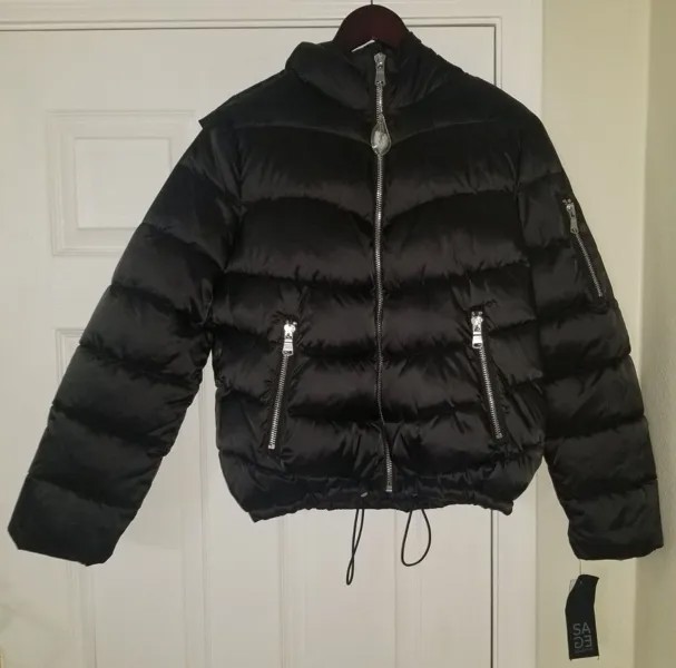 SAGE Collective Черный стеганый бомбер с капюшоном L 10/12 NORDSTROM