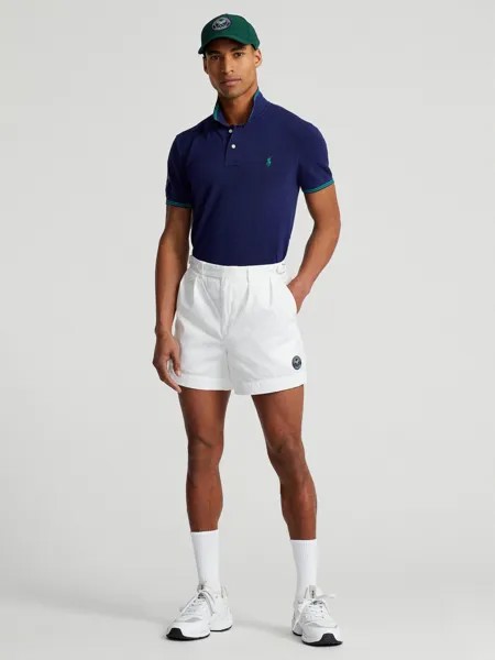 Рубашка-поло приталенного кроя в сетку Polo Ralph Lauren X Wimbledon, темно-синий французский цвет