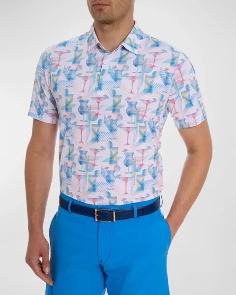 Мужская рубашка-поло стрейч Happiest Hour Robert Graham, цвет White