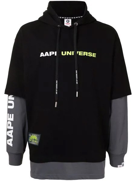 AAPE BY *A BATHING APE® многослойное худи с логотипом