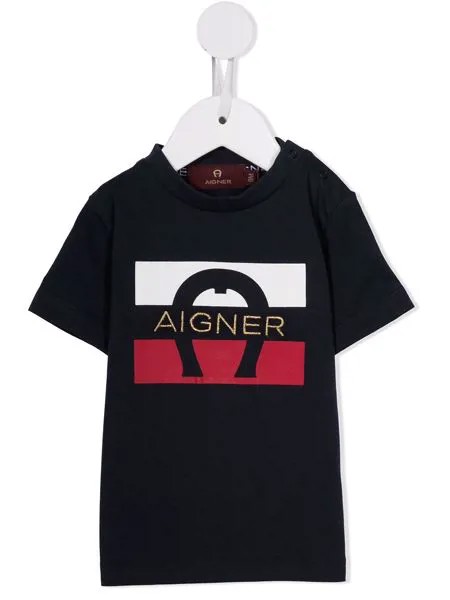 Aigner Kids футболка с логотипом