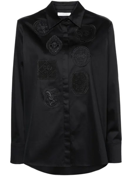 Viktor & Rolf рубашка со вставками в технике кроше, черный