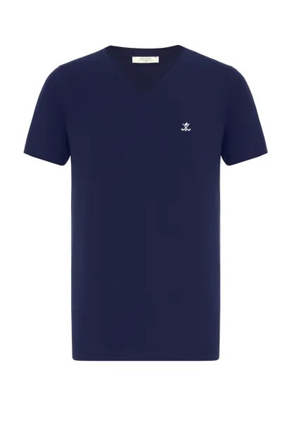 Базовая футболка Benard V Neck Short Sleeve Regular Fit Antioch, светло-синяя