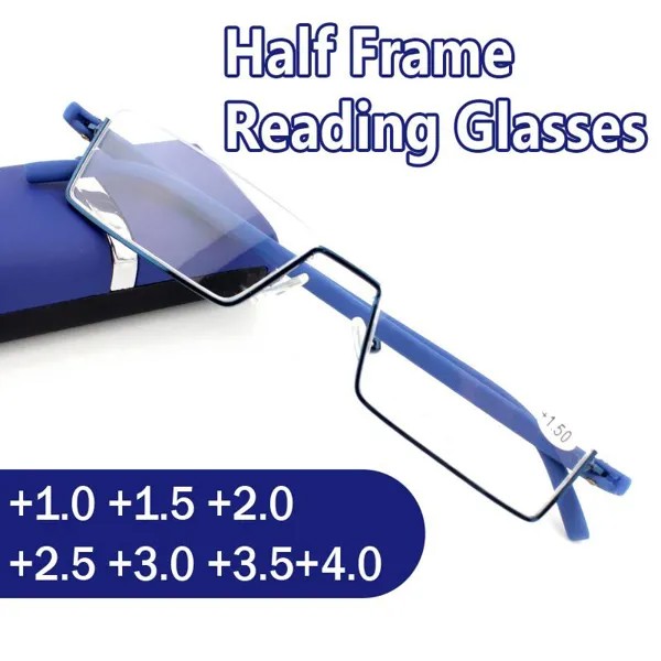Удобный свет Половина кадра Чтение очки TR90 Смола складные пресбиопические очки (без очков случае)