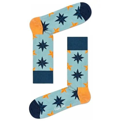 Носки  унисекс Happy Socks, 2 пары, 2 уп., размер 29, голубой