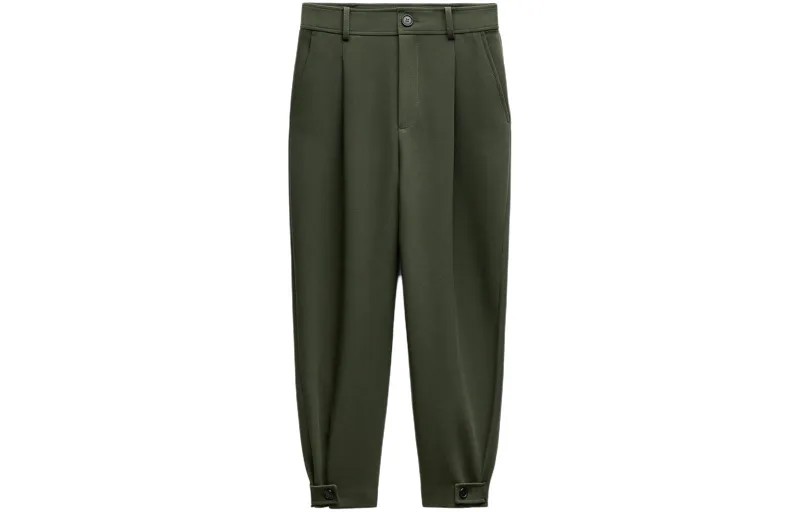 Повседневные брюки женские цвета хаки Zara