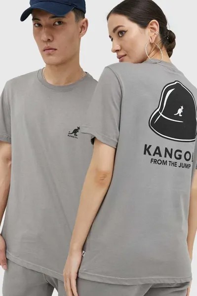 Хлопковая футболка Kangol, серый