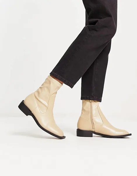 Ботинки-носки с квадратным носком RAID Annelien цвета овсяного молока – эксклюзивно для ASOS