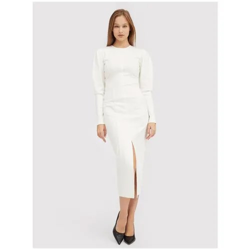 Платье-футляр Twinset Milano, повседневное, прилегающее, миди, размер 38 EU, белый