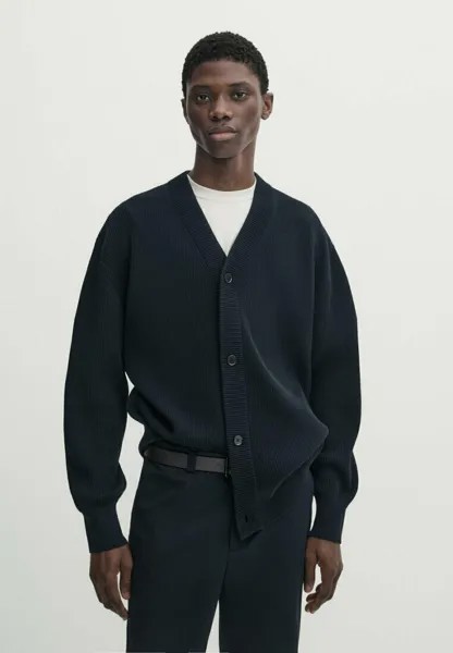 Кардиган Studio Textured Massimo Dutti, цвет mottled dark blue