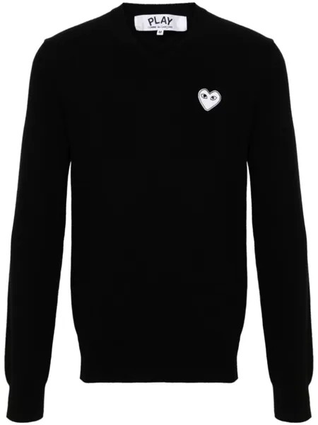 Comme Des Garçons Play шерстяной джемпер с нашивкой, черный