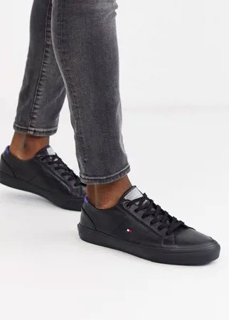 Черные кеды с фирменным флажком Tommy Hilfiger-Черный
