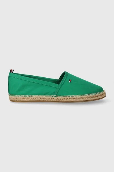Эспадрильи Эспадрильи на плоской подошве BASIC TOMMY FLAT Tommy Hilfiger, зеленый