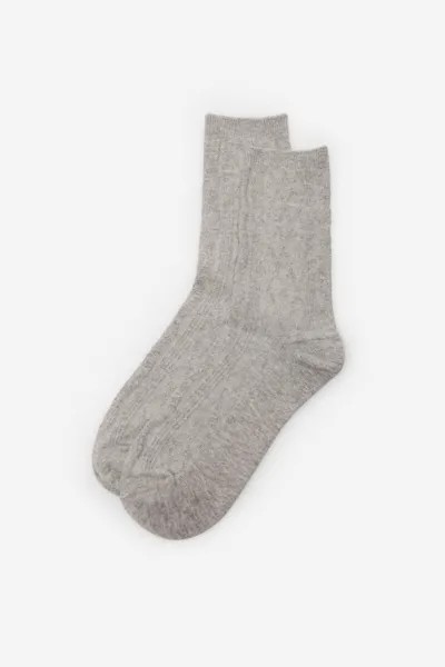 Длинные носки из хлопка Better с тонкой структурой Cortefiel, серый