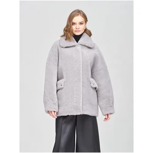 Куртка silverfox, искусственный мех, укороченная, оверсайз, размер 52, серый