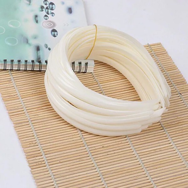 12шт Женщины 10MM Белый простой пластиковый браслет для волос оголовье DIY аксессуары