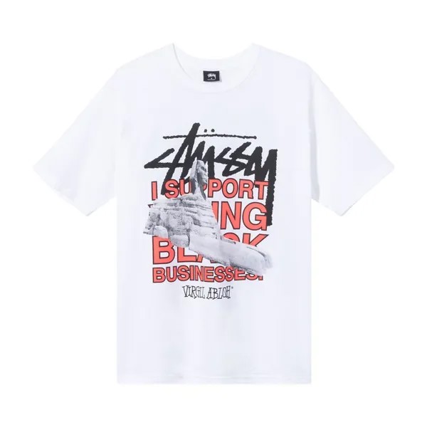 Футболка Stussy x Virgil Abloh World Tour Collection T-Shirt 'White', белый
