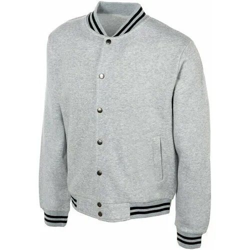 Бомбер US Basic Oxford, серый меланж, унисекс, размер 2XL