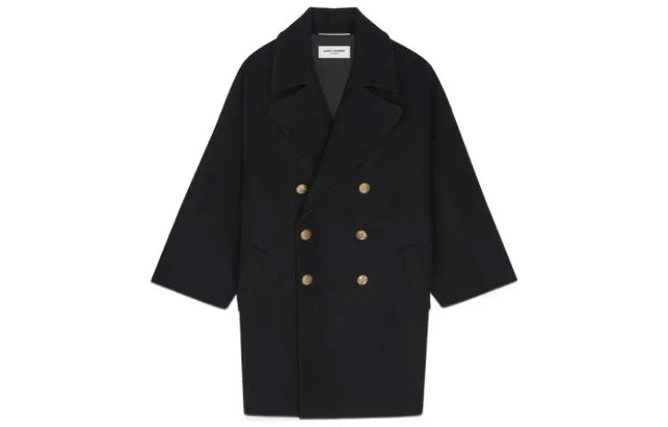 SAINT LAURENT Мужское пальто, цвет Black
