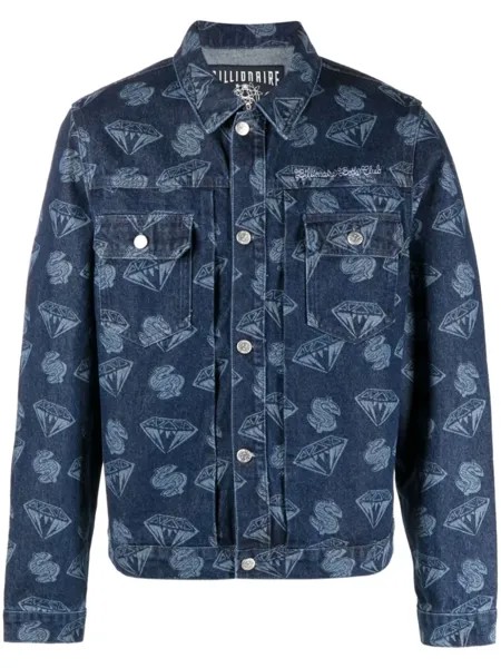 Джинсовая куртка с графичным принтом Billionaire Boys Club, синий