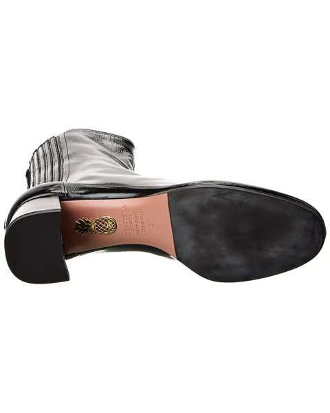Кожаные ботильоны Aquazzura Saint Honore 50, черный