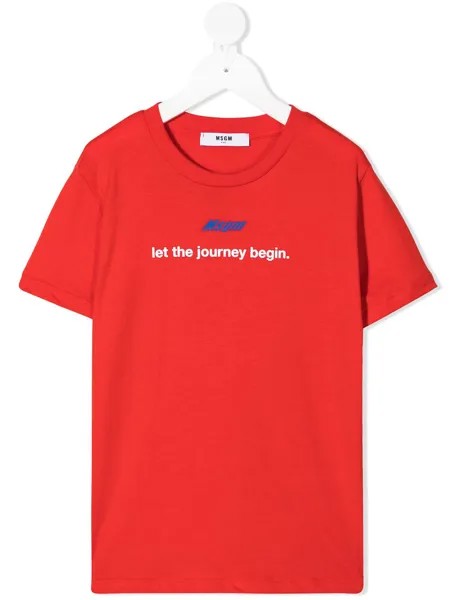 MSGM Kids футболка с круглым вырезом и надписью