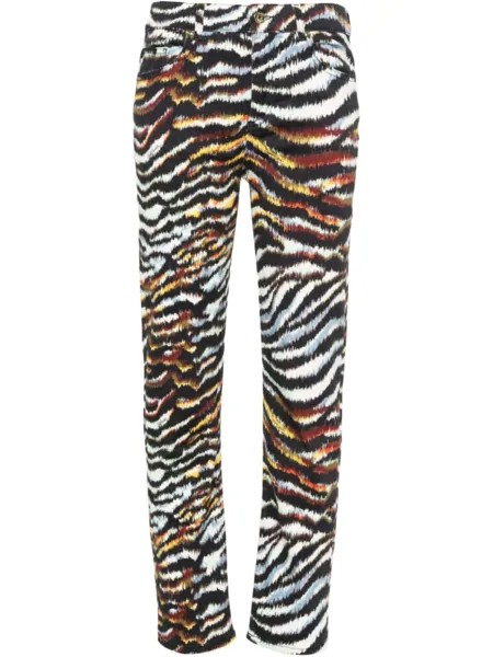 Just Cavalli прямые джинсы с тигровым принтом, черный