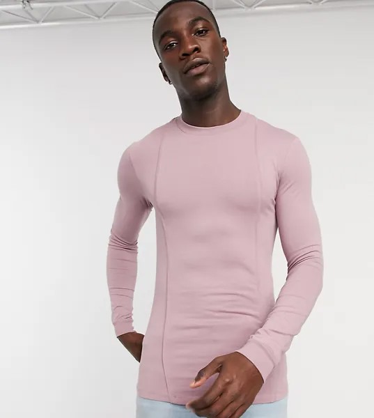 Фиолетовый обтягивающий лонгслив ASOS DESIGN Tall-Бежевый