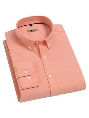CLUBROOM PERFORMANCE Мужская классическая рубашка кораллового цвета стрейч с воротником 17,5–34/35