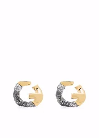 Givenchy двухцветные серьги с логотипом G