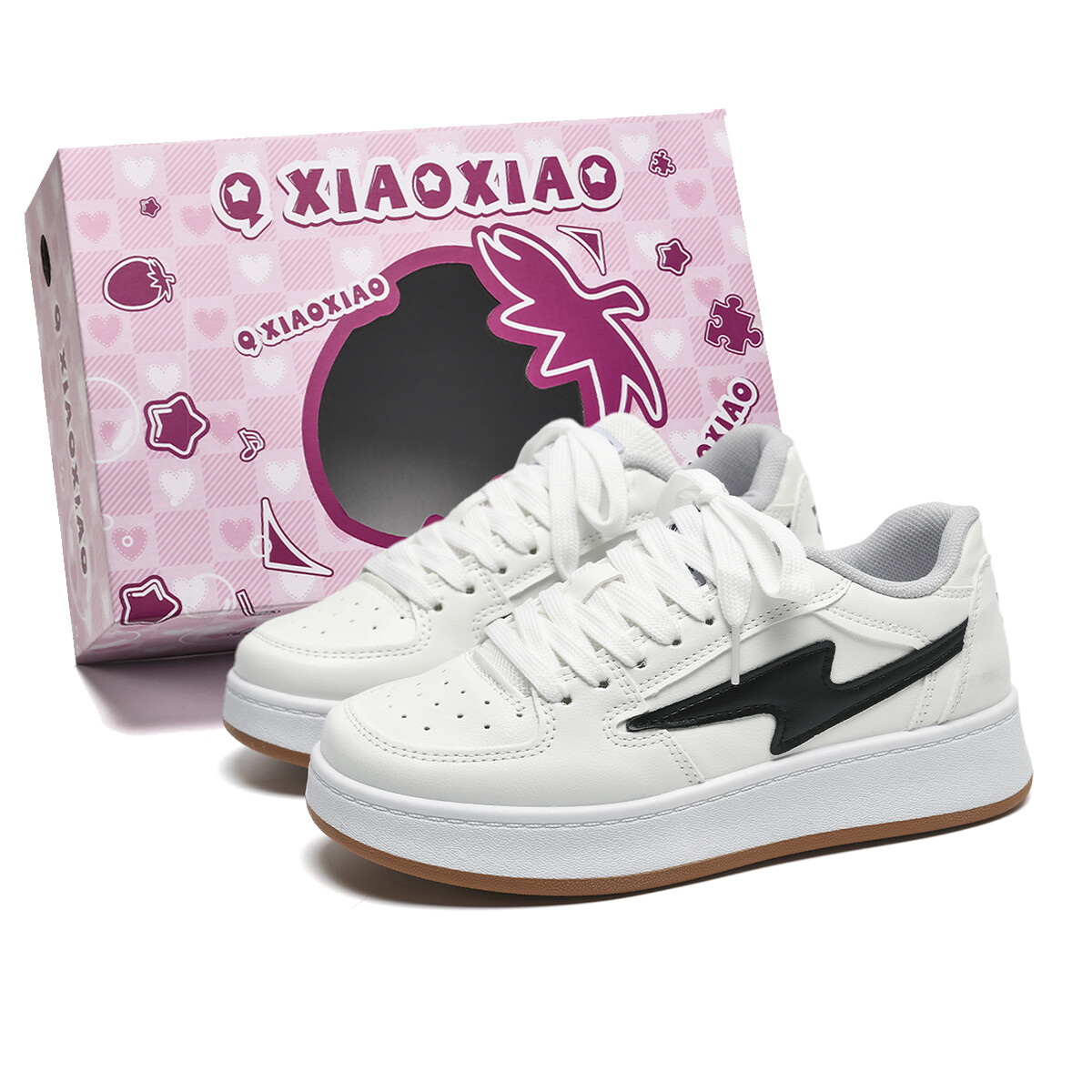 Кроссовки Circle small Skateboarding Shoes Women's Low-top, черный/розовый