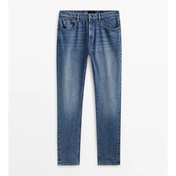 Мужские джинсы Massimo Dutti Slim-fit stonewash, индиго