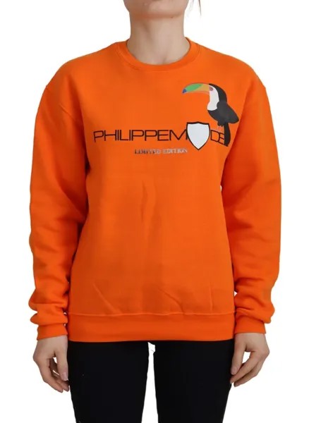 PHILIPPE MODEL Свитер Оранжевый пуловер с длинными рукавами и принтом IT46/US12/XL 280 долларов США