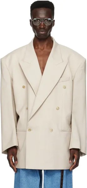 Бежевый пиджак с остроконечными лацканами Hed Mayner, цвет Medium beige