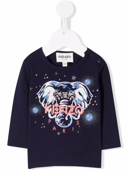 Kenzo Kids толстовка с принтом Elephant
