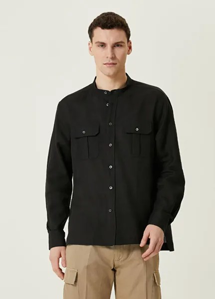 Льняная рубашка Corneliani, черный