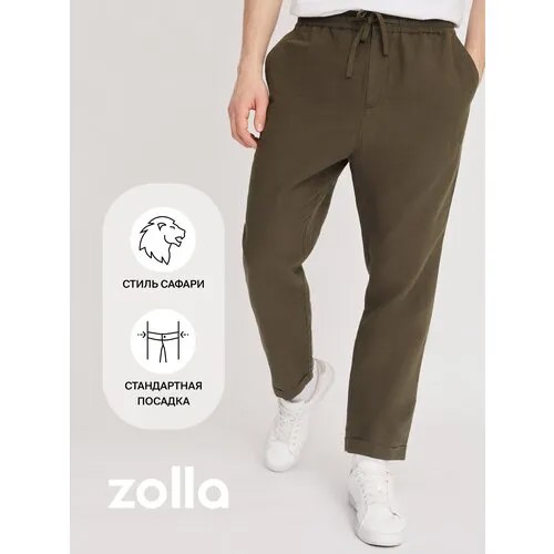 Джоггеры Zolla, размер 34, коричневый