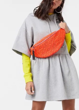 Неоново-оранжевая сумка-кошелек на пояс с тиснением House of Holland-Оранжевый